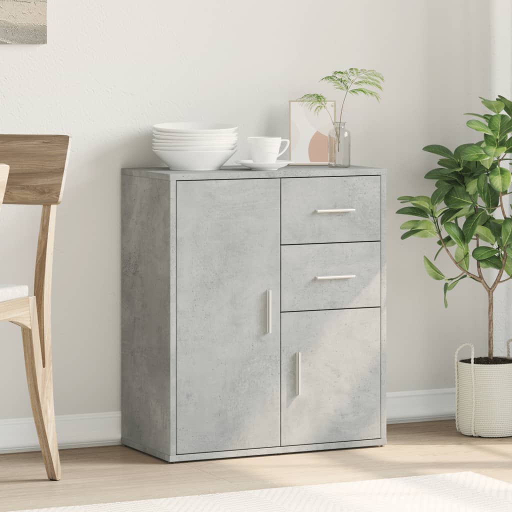 vidaXL Dressoir 60x31x70 cm bewerkt hout betongrijs afbeelding