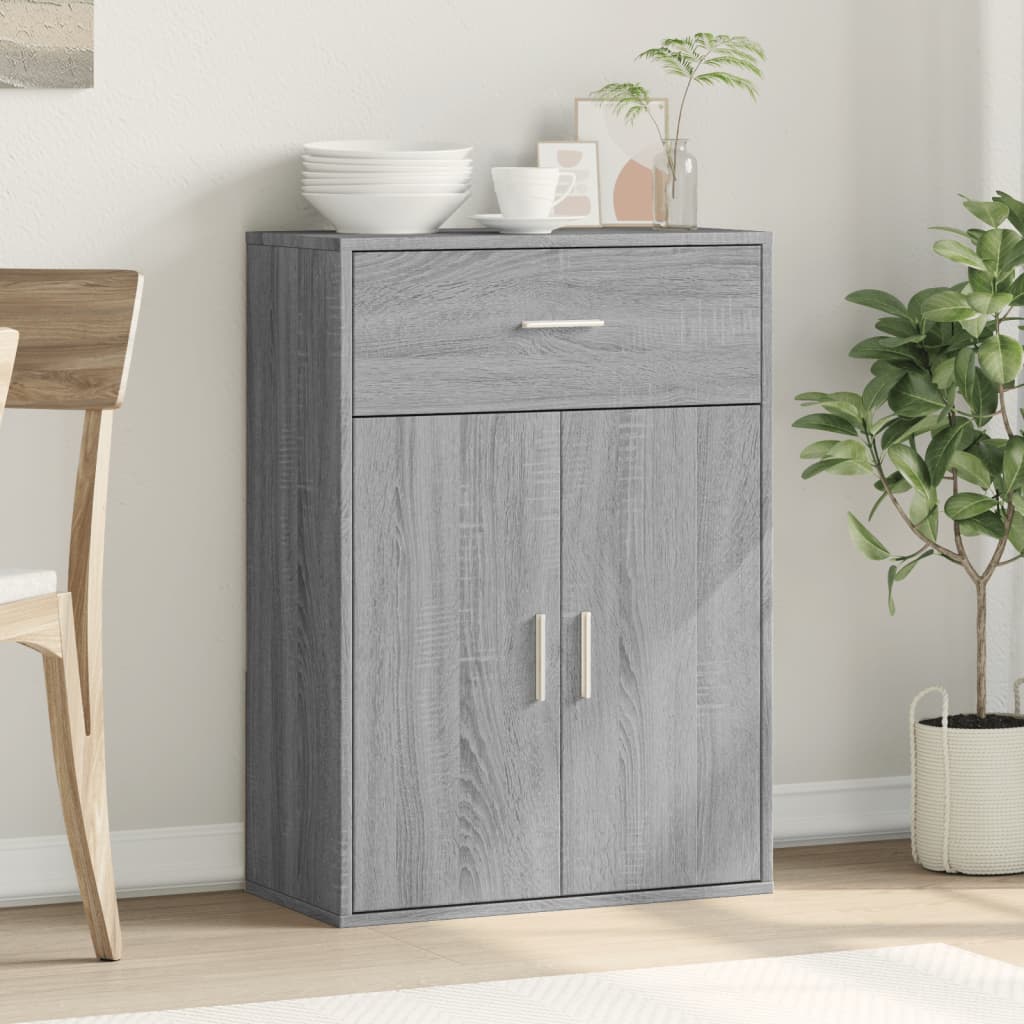 vidaXL Dressoir 60x30x84 cm bewerkt hout grijs sonoma eikenkleurig afbeelding