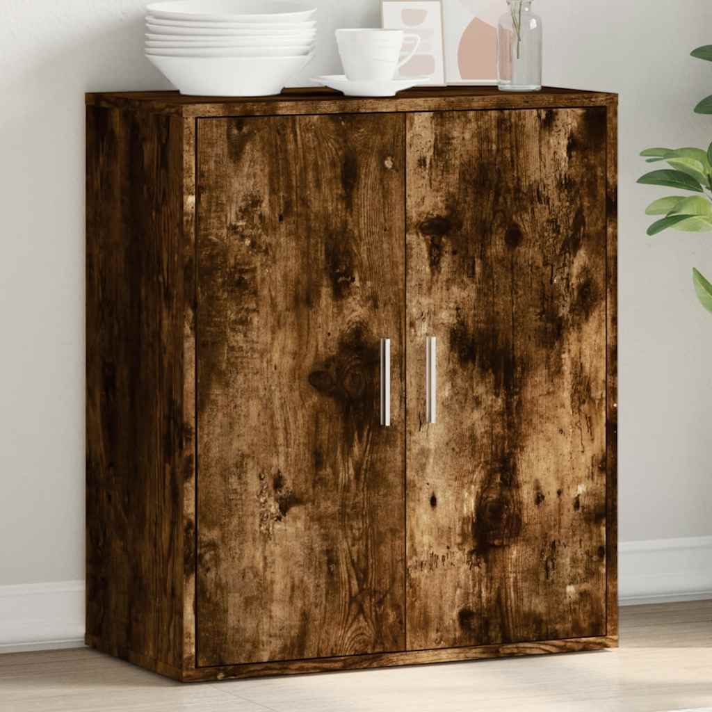 vidaXL skænk 79x38x80 cm konstrueret træ røget egetræsfarve