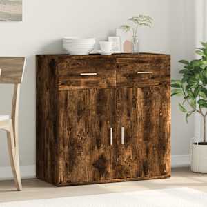 Příborník kouřový dub 79 x 38 x 80 cm kompozitní dřevo - obrázek 3