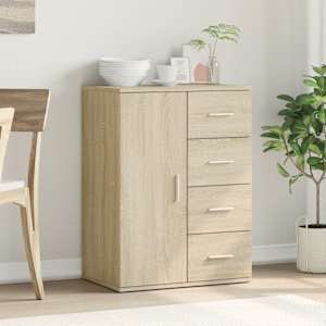 vidaXL Dressoir 59x39x80 cm bewerkt hout sonoma eikenkleurig
