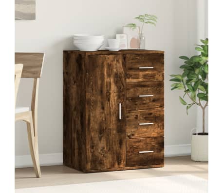 vidaXL Buffet ch&ecirc;ne fum&eacute; 59x39x80 cm bois d'ing&eacute;nierie