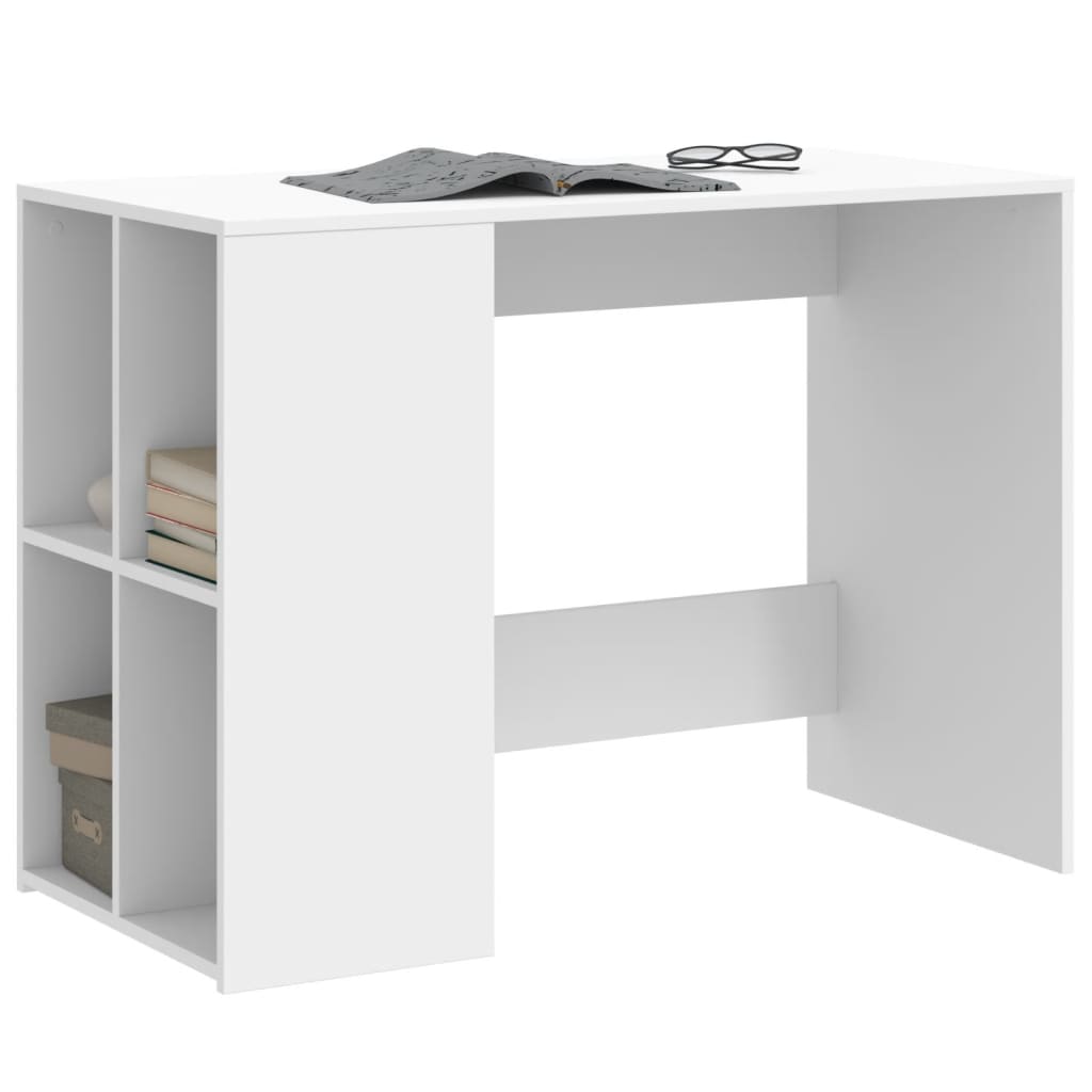 vidaXL Birou, alb, 102x50x75 cm, lemn prelucrat