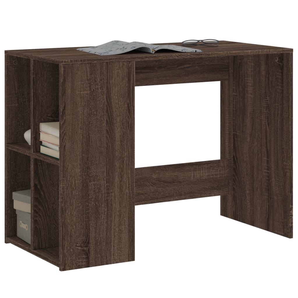vidaXL Birou, stejar maro, 102x50x75 cm, lemn compozit