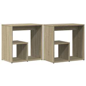Odkládací stolky 2 ks dub sonoma 50x30x50 cm kompozitní dřevo - obrázek 2
