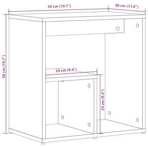 Odkládací stolky 2 ks kouřový dub 50x30x50 cm kompozitní dřevo - obrázek 11