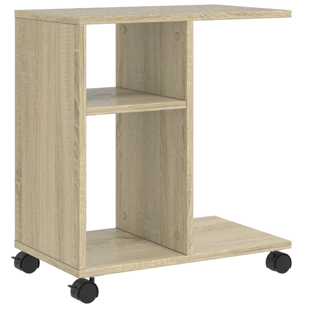 vidaXL Odkládací stolek na kolečkách dub sonoma 50x30x55 cm kompozit