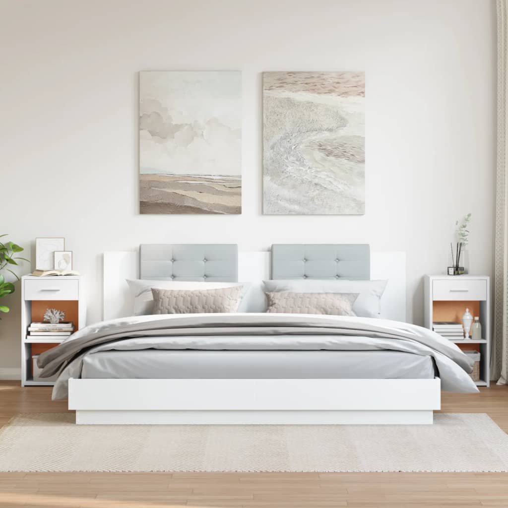 vidaXL Nočné stolíky 2 ks biele 35x34x65 cm kompozitné drevo