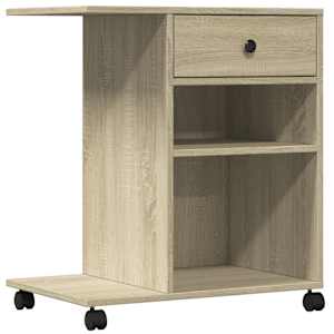 vidaXL ratastega printerialus, Sonoma tamm, 60x40x68,5 cm