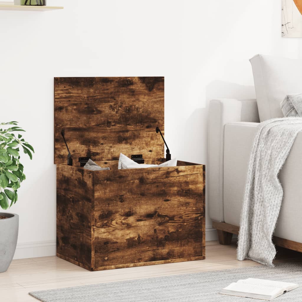 vidaXL füstös tölgy színű szerelt fa tárolóláda 60x42x46 cm