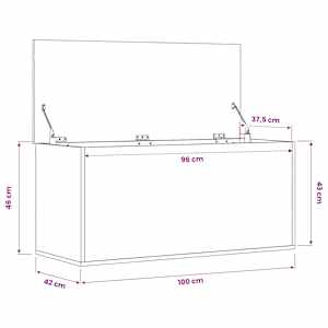 Úložný box bílý 100 x 42 x 46 cm kompozitní dřevo - obrázek 11