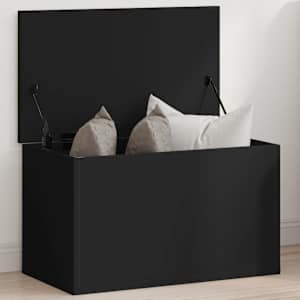 Úložný box černý 60 x 35 x 35 cm kompozitní dřevo