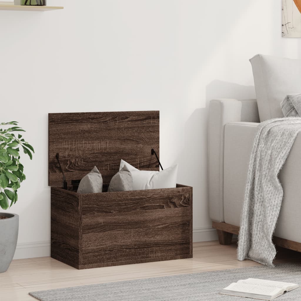 vidaXL Opbergbox 60x35x35 cm bewerkt hout bruin eikenkleurig afbeelding