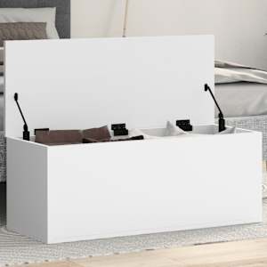 Úložný box bílý 90 x 35 x 35 cm kompozitní dřevo - obrázek 1