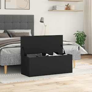 Úložný box černý 90 x 35 x 35 cm kompozitní dřevo - obrázek 3