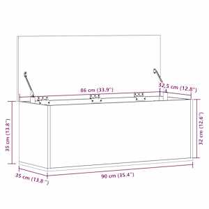 Úložný box černý 90 x 35 x 35 cm kompozitní dřevo - obrázek 11