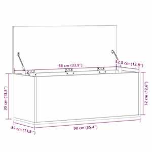 Úložný box kouřový dub 90 x 35 x 35 cm kompozitní dřevo - obrázek 11