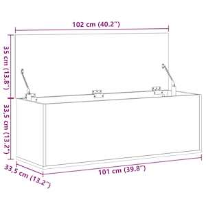 Úložný box bílý 102 x 35 x 35 cm kompozitní dřevo - obrázek 11