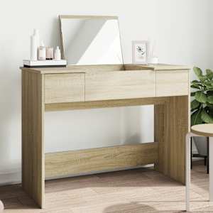 Toaletna mizica z ogledalom sonoma hrast 100x45x76 cm