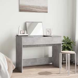 Toaletní stolek se zrcadlem betonově šedý 100 x 45 x 76 cm - obrázek 3