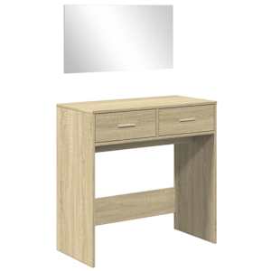 vidaXL peegliga tualettlaud, Sonoma tamm, 80 x 39 x 80 cm
