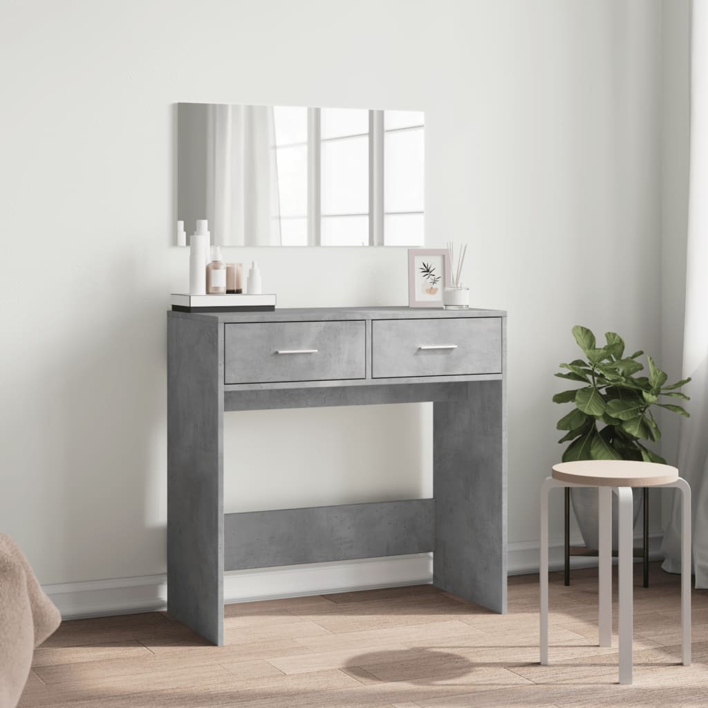 vidaXL Kaptafel met spiegel 80x39x80 cm betongrijs afbeelding