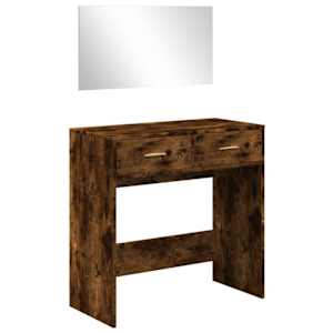 vidaXL peegliga tualettlaud, suitsutatud tamm, 80 x 39 x 80 cm