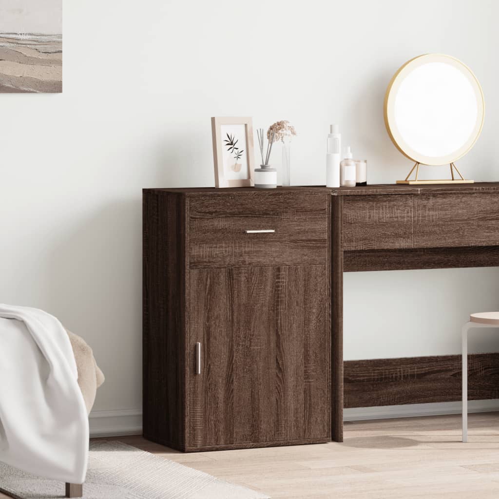 vidaXL Opbergkast 56,5x39x90 cm bewerkt hout bruin eikenkleurig afbeelding