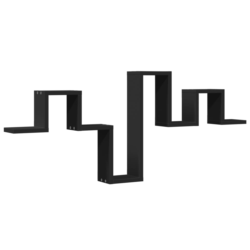 vidaXL Nástěnná police černá 104,5 x 10 x 43 cm kompozitní dřevo