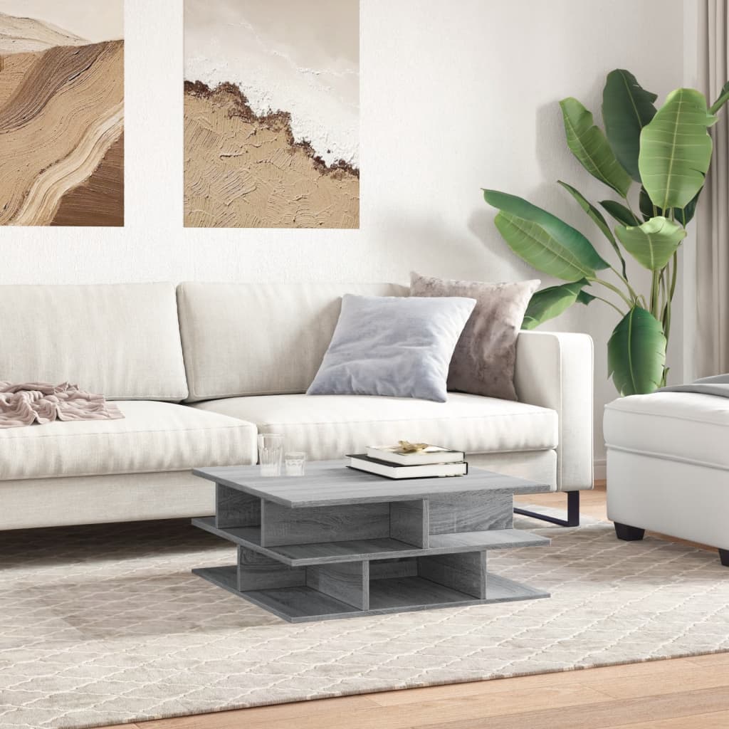 vidaXL Konferenčný stolík sivý sonoma 70x70x29 cm kompozitné drevo