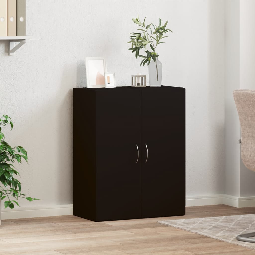vidaXL fekete szerelt fa irattartó szekrény 60 x 32 x 77,5 cm