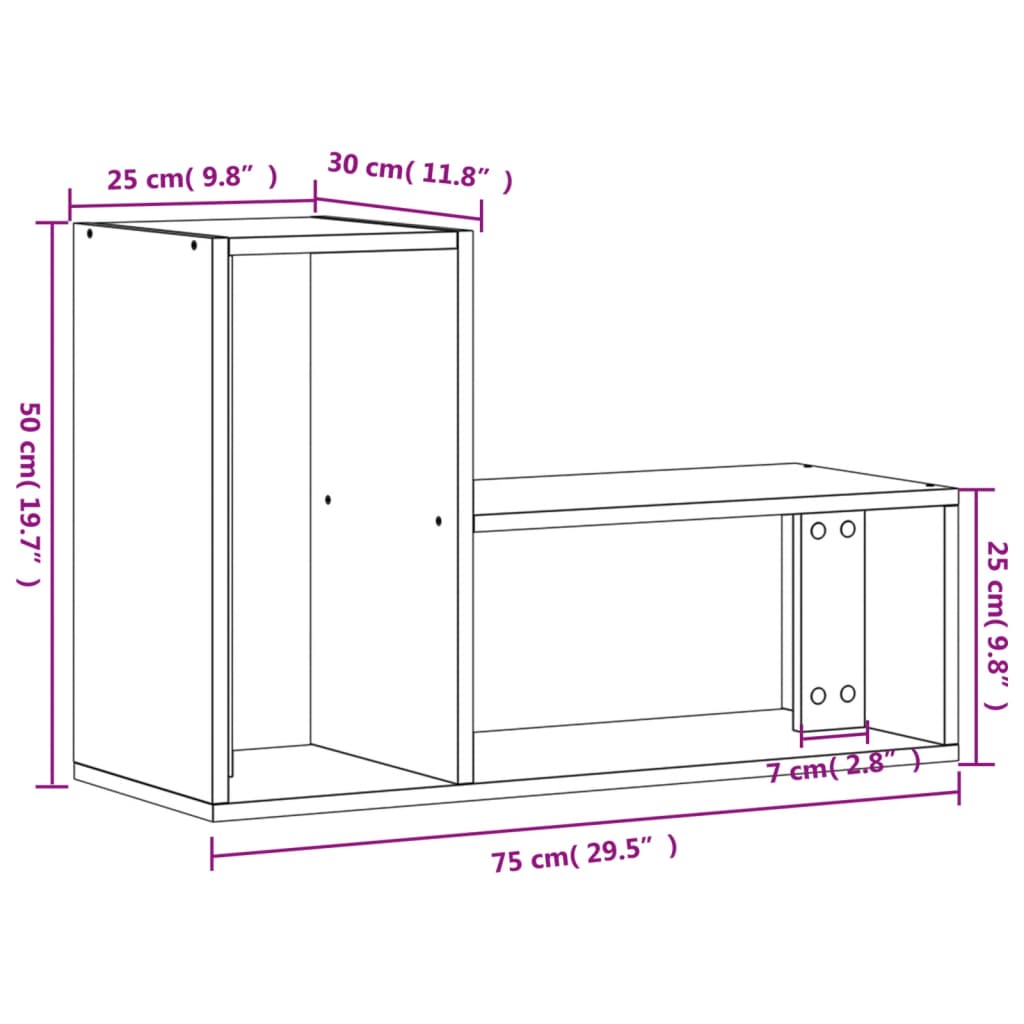 Szafka pod TV biała 75x30x50cm