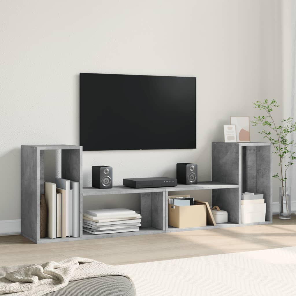 Thumbnail - vidaXL TV-Schränke 2 Stk. Betongrau 75x30x50 cm Holzwerkstoff