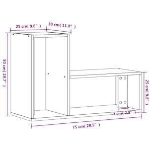 TV skříňky 2 ks kouřový dub 75 x 30 x 50 cm kompozitní dřevo - obrázek 12