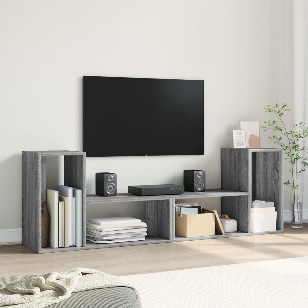 vidaXL Tv-meubelen 2 st 75x30x50 cm bewerkt hout grijs sonoma eiken afbeelding
