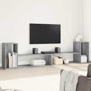 TV skříňky 2 ks betonově šedé 100 x 30 x 50 cm kompozitní dřevo - obrázek 1