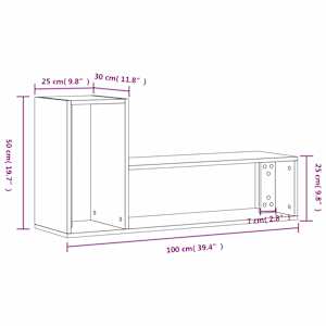 TV skříňky 2 ks šedé sonoma 100 x 30 x 50 cm kompozitní dřevo - obrázek 12