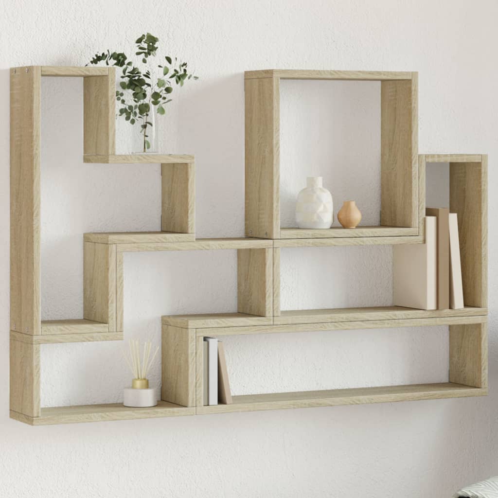 vidaXL Wandregal Sonoma-Eiche 96x12x64 cm Holzwerkstoff