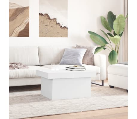 vidaXL Table basse blanc 80x55x40 cm bois d'ing&eacute;nierie