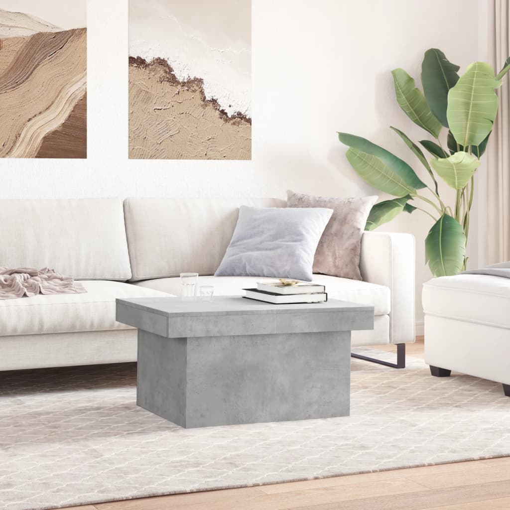 vidaXL Salontafel 80x55x40 cm bewerkt hout betongrijs afbeelding