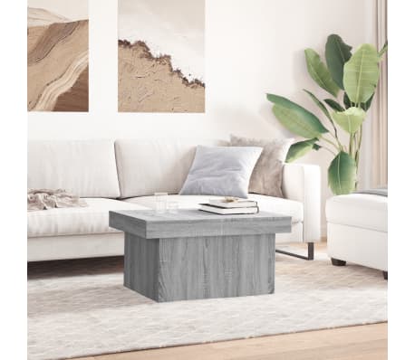 vidaXL Stolik kawowy, szary dąb sonoma 80x55x40 cm, drewnopochodny