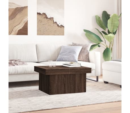 vidaXL Salontafel 80x55x40 cm bewerkt hout bruin eikenkleurig
