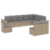 vidaXL 10-osaline aiadiivani komplekt patjadega, beež, pol&uuml;rotang