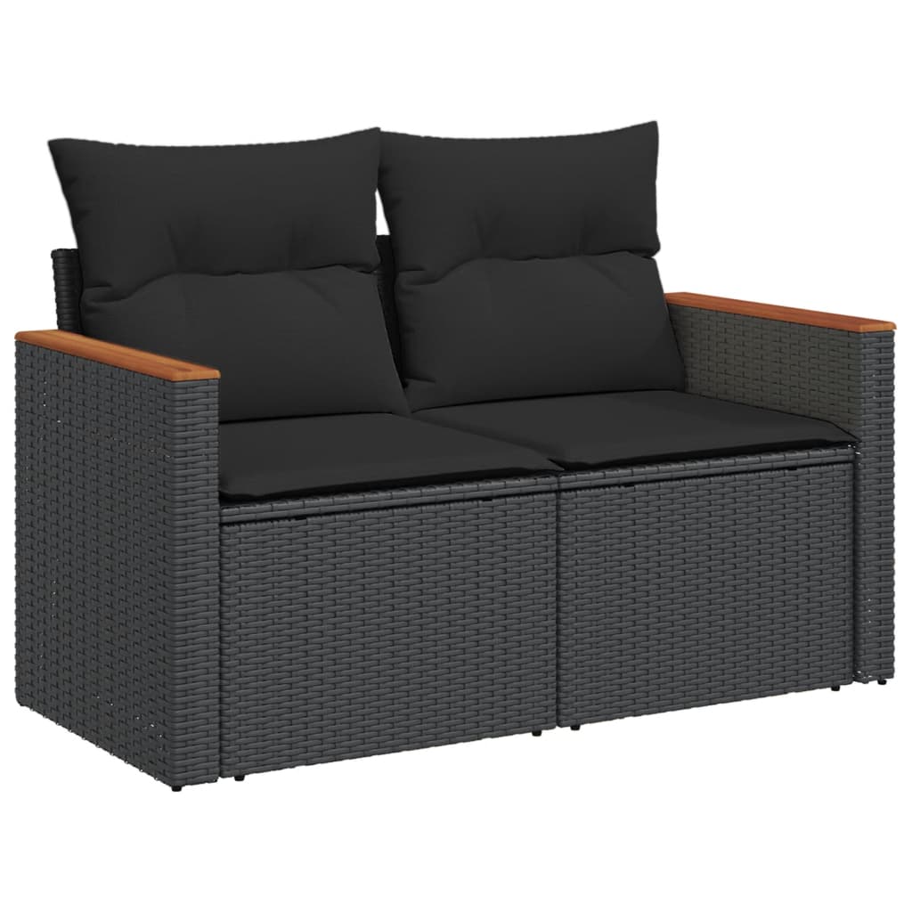 Zestaw mebli ogrodowych rattan PE 62x62x69 cm, czarny