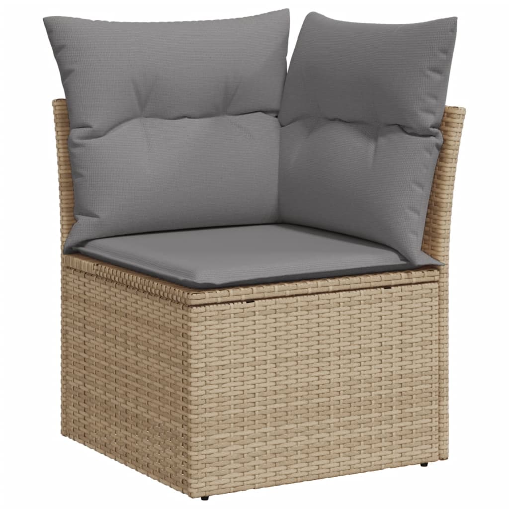 vidaXL 8-delige Loungeset met kussens poly rattan gemengd beige afbeelding