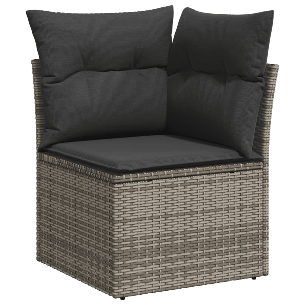 vidaXL 10-delige Loungeset met kussens poly rattan grijs afbeelding