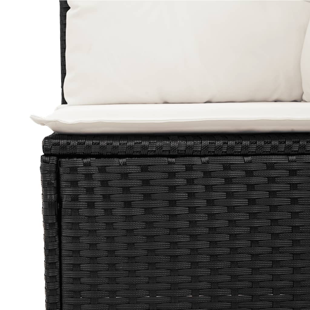 vidaXL 8-delige Loungeset met kussens poly rattan zwart afbeelding