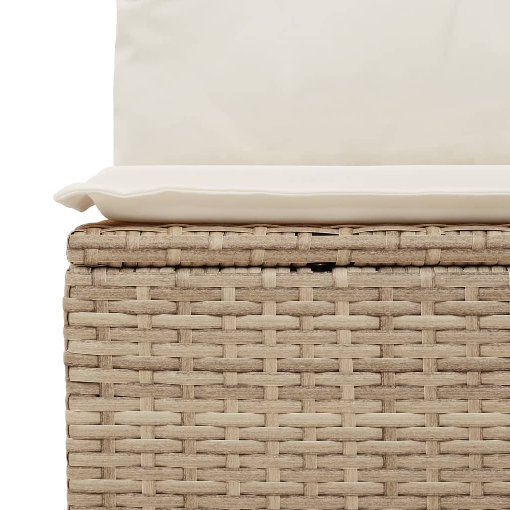 vidaXL 5-delige Loungeset met kussens poly rattan beige afbeelding