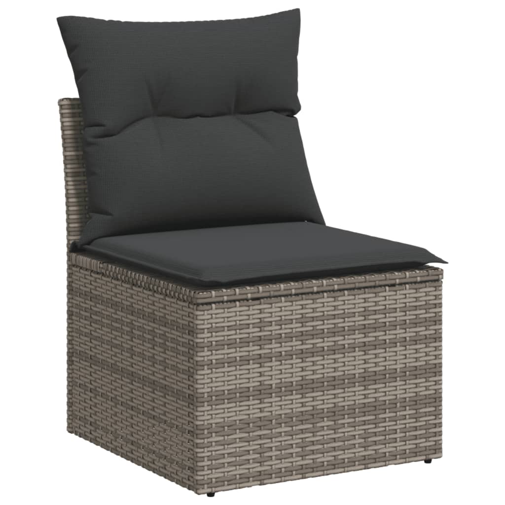 vidaXL 8-delige Loungeset met kussens poly rattan grijs afbeelding