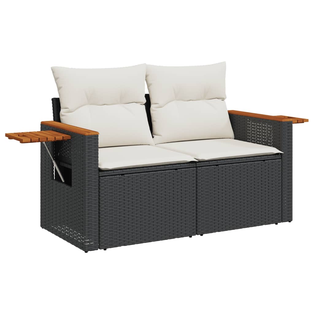 Thumbnail - vidaXL 6-tlg. Garten-Sofagarnitur mit Kissen Schwarz Poly Rattan